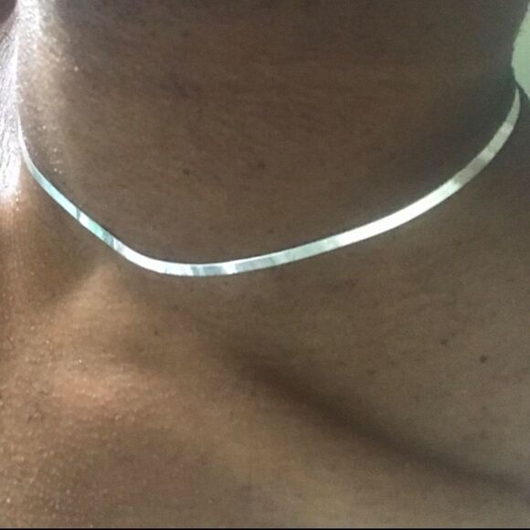 Sterling Silver Herringbone Snake Necklace - Picture 3 of 8